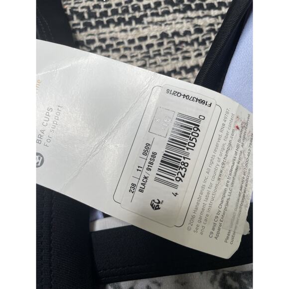 NWOT Champion Marble Small Black Stripe V-Neck Triangle Tankini Swim Top #99441 - Picture 5 of 5